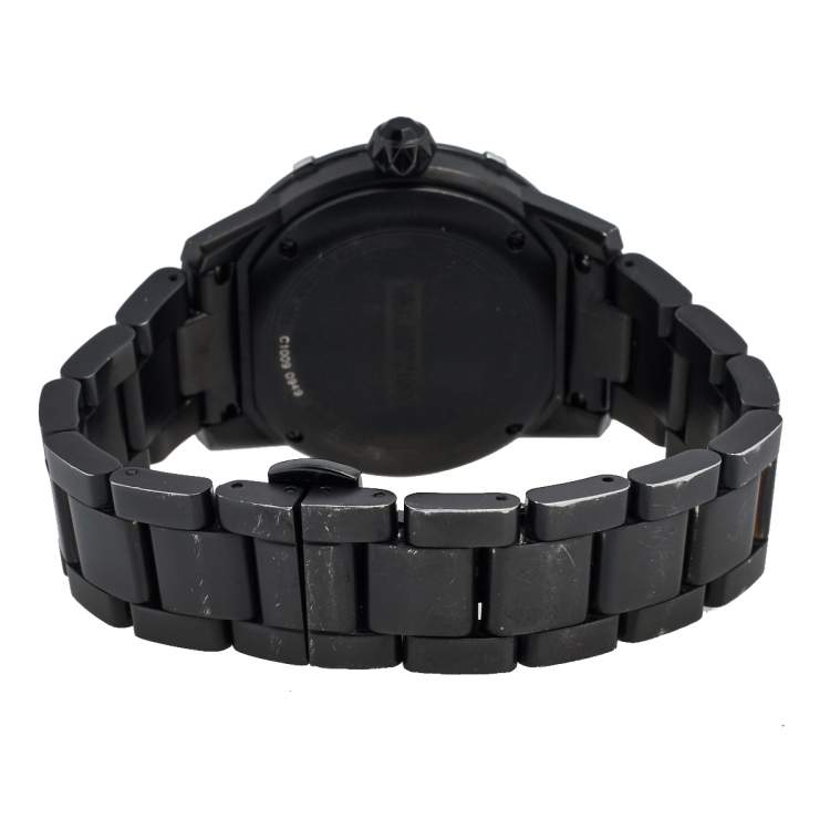 Pre Owned Valentino Black PVD Coated Stainless Steel V54 Women's Wristwatch 38 mm