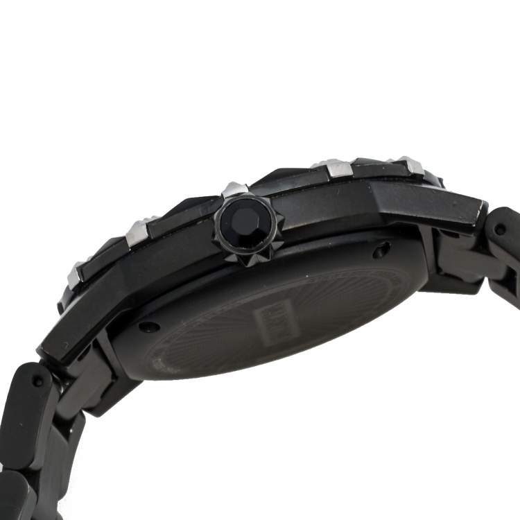 Pre Owned Valentino Black PVD Coated Stainless Steel V54 Women's Wristwatch 38 mm