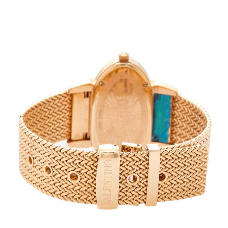 مملوكة مسبقًا Valentino Black Rose Gold Plated Stainless Steel Seduction Women's Wristwatch 40 mm