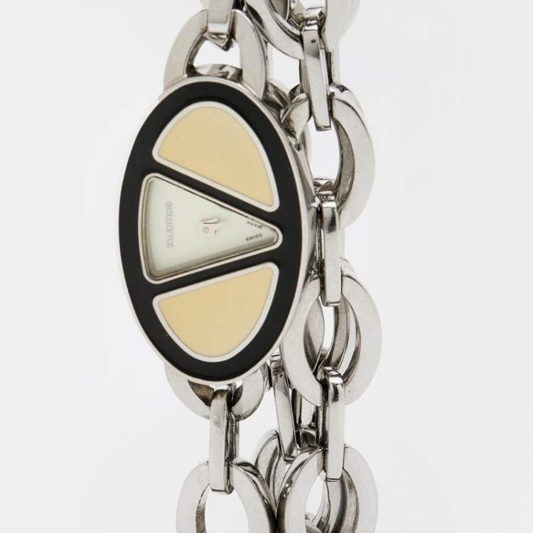 Pre Owned Valentino White Stainless Steel Women's Wristwatch 21 mm