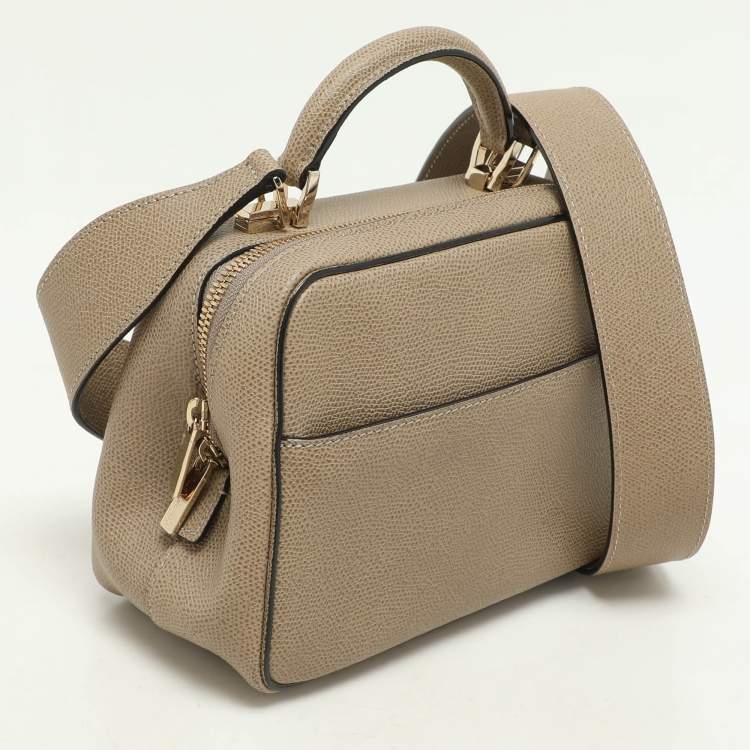 Pre Owned Valextra Beige Leather Top Handle Bag