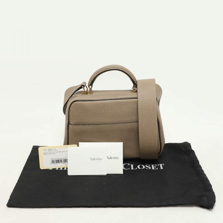 Pre Owned Valextra Beige Leather Top Handle Bag