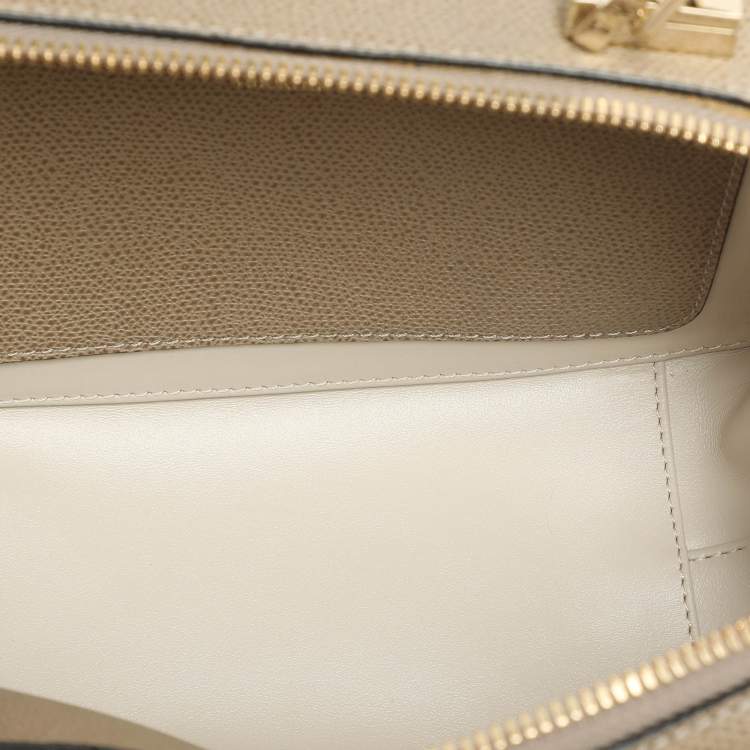 Pre Owned Valextra Beige Leather Top Handle Bag