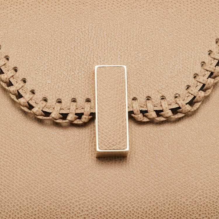 Pre Owned Valextra Iside Micro Beige Leather Top Handle Bag