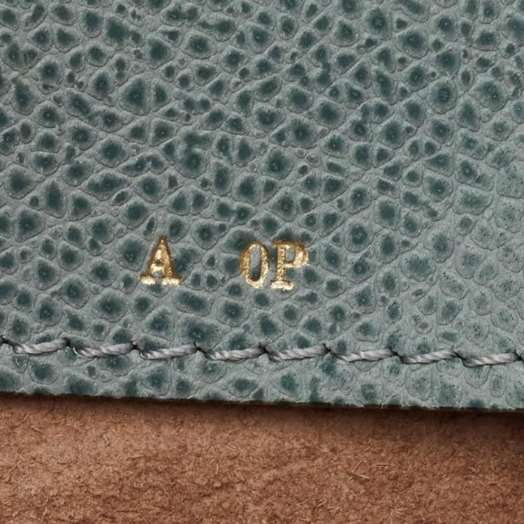 Pre Owned Valextra Iside Light Textured Blue Leather Strap Clutch