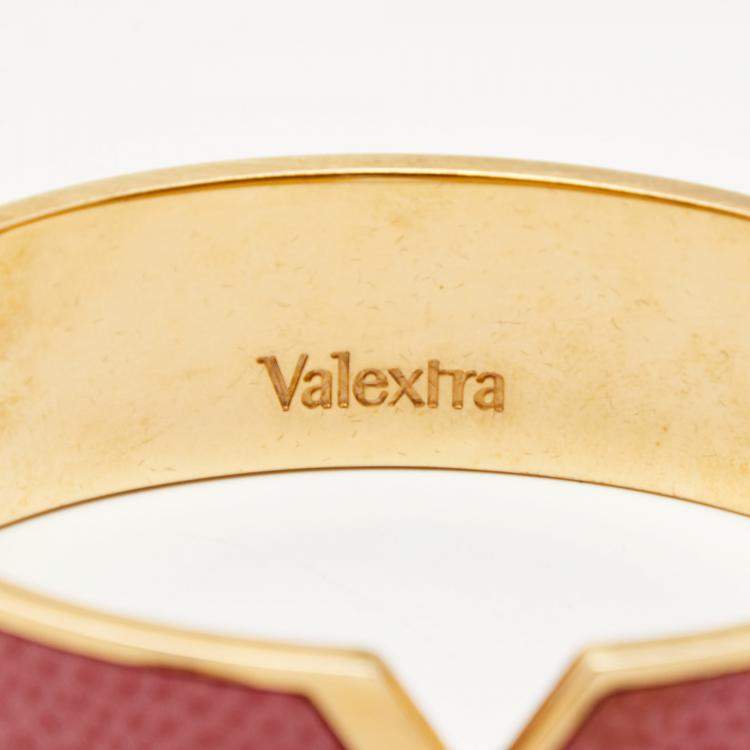 Pre Owned سوار فاليكسترا جلد وردي ذهبي اللون بمفصل