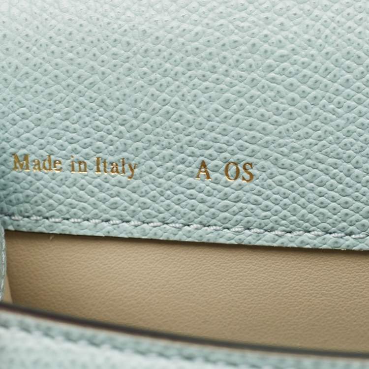 Pre Owned Valextra Light Blue Leather Iside Top Handle Bag