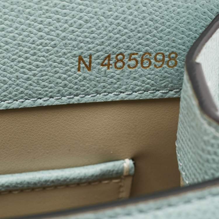 Pre Owned Valextra Light Blue Leather Iside Top Handle Bag