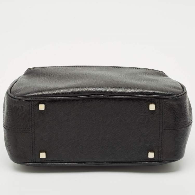 Pre Owned Valextra Black Leather Top Handle Bag