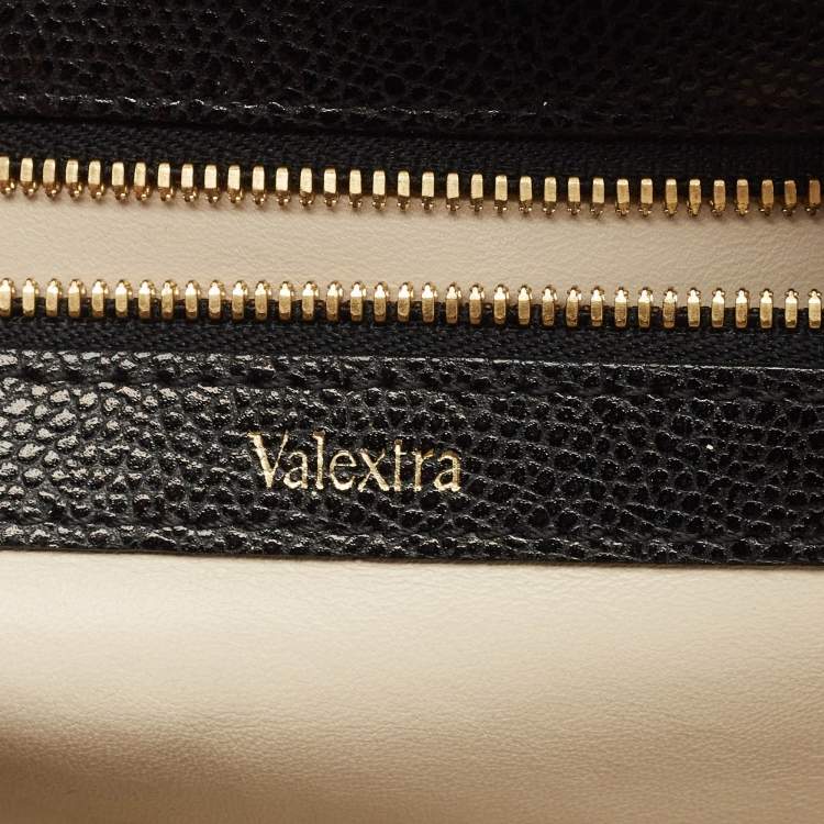 Pre Owned Valextra Black Leather Top Handle Bag