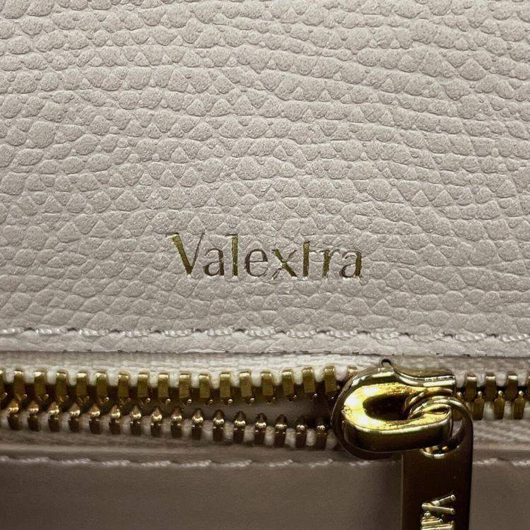 Pre Owned Valextra Valextra Idide 2Way Handbag Light Gray Leather Size Large