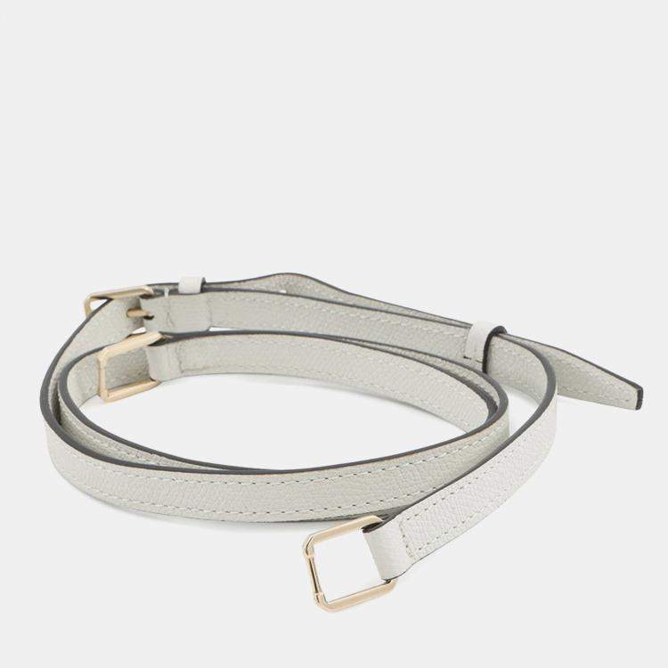 Pre Owned Valextra Valextra Idide 2Way Handbag Light Gray Leather Size Large