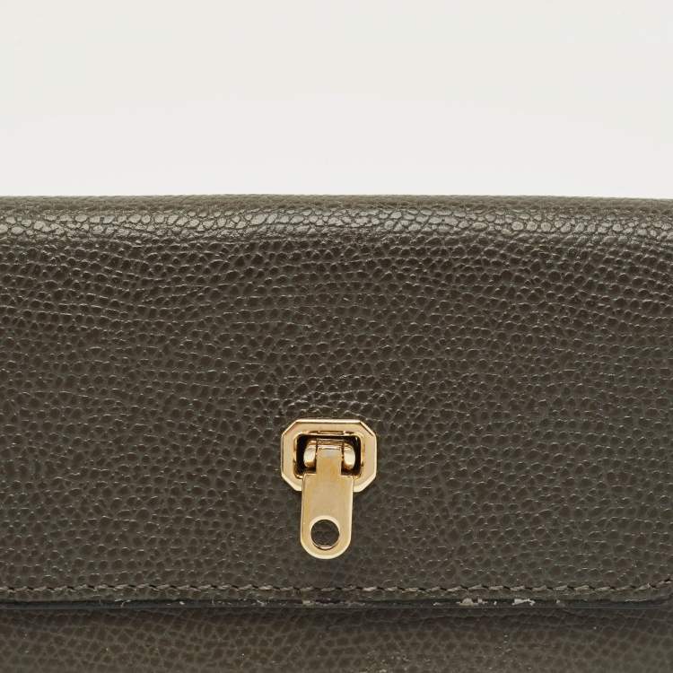 Pre Owned Valextra Brera Grey Leather Card Holder