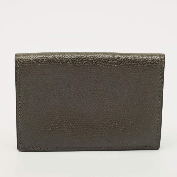 Pre Owned Valextra Brera Grey Leather Card Holder