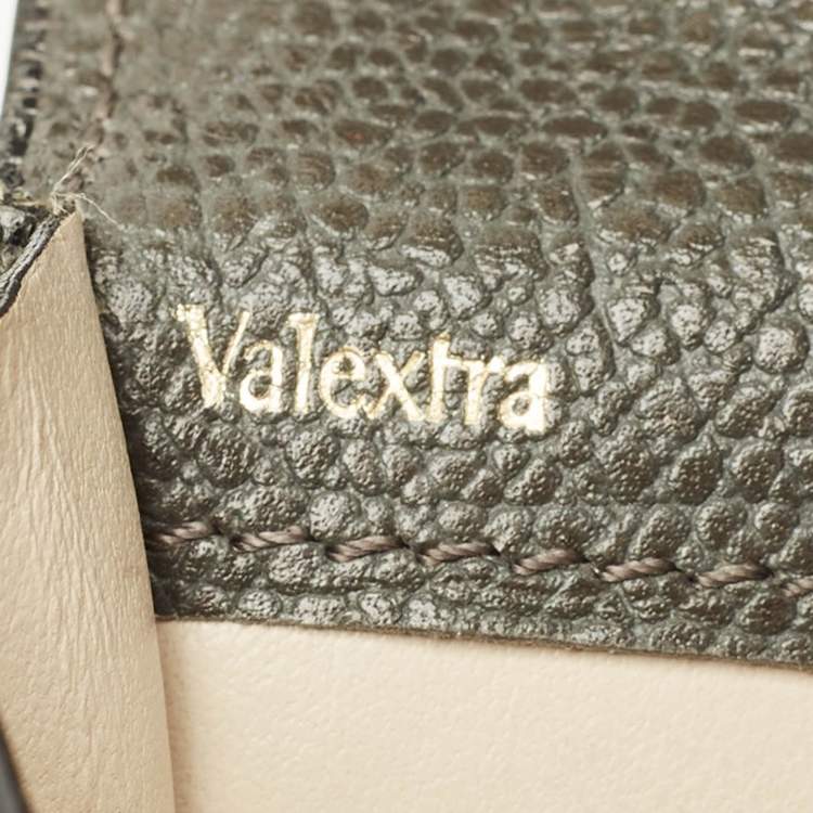 Pre Owned Valextra Brera Grey Leather Card Holder
