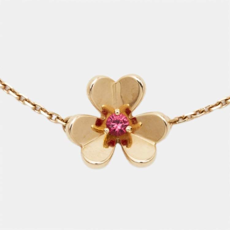 Pre Owned Van Cleef & Arpels Frivole Ruby 18k Rose Gold Bracelet