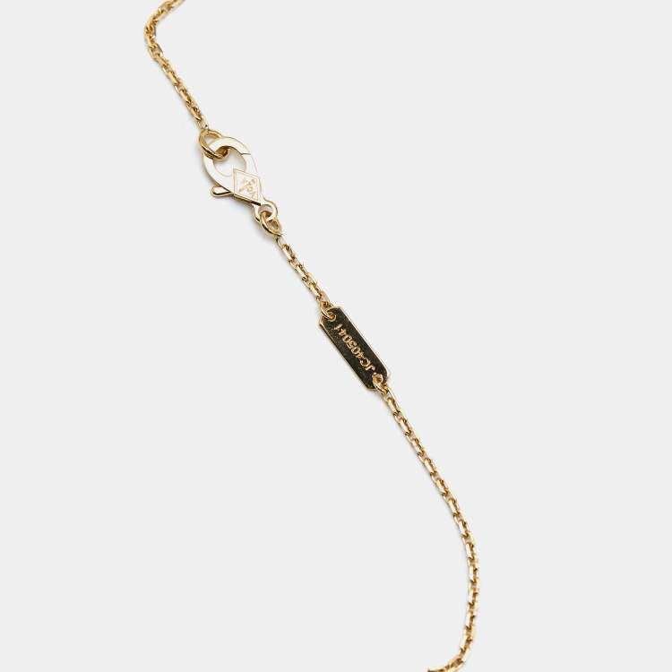 Pre Owned Van Cleef & Arpels Frivole 3 Flower Diamond 18k Yellow Gold Necklace