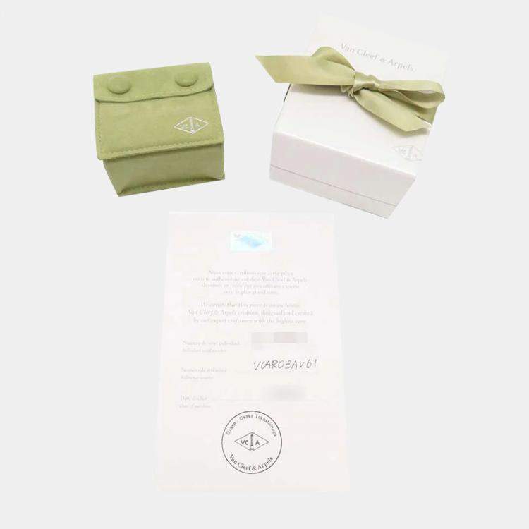 Pre Owned Van Cleef & Arpels 18K Yellow Gold and Malachite Magic Alhambra Ring EU 61