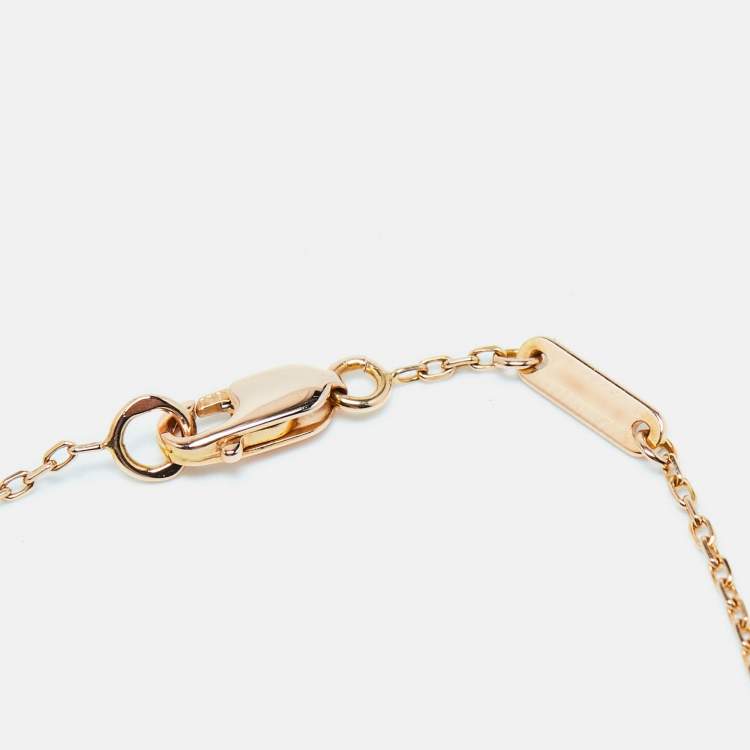 Pre Owned Van Cleef & Arpels Sweet Alhambra Hammered 18k Rose Gold Bracelet