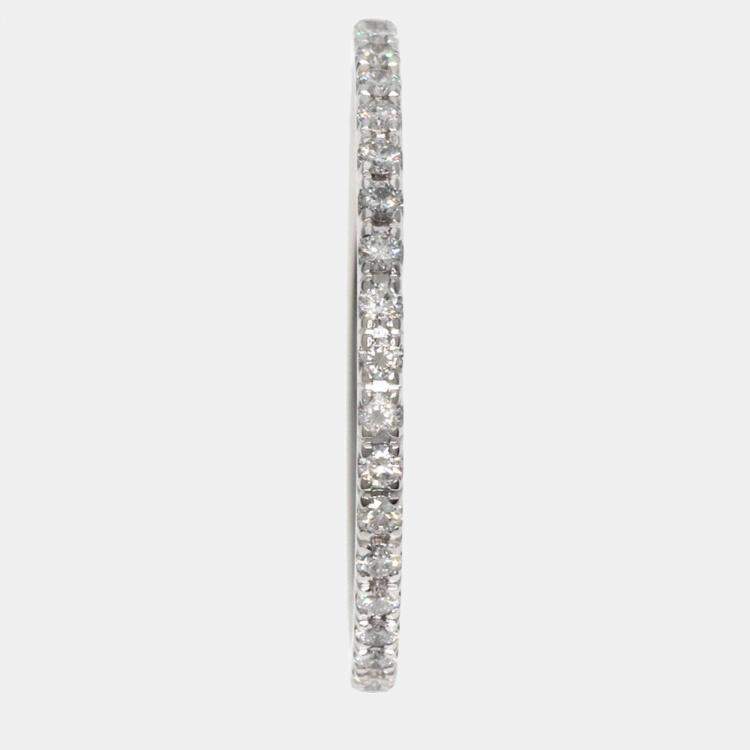 Pre Owned Van Cleef & Arpels 18K White Gold and Diamond Eternity Band Ring EU 49