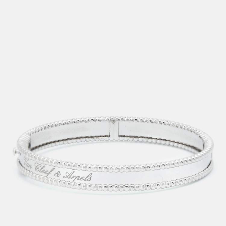 Pre Owned Van Cleef & Arpels Perlée Signature 18k White Gold Bracelet S