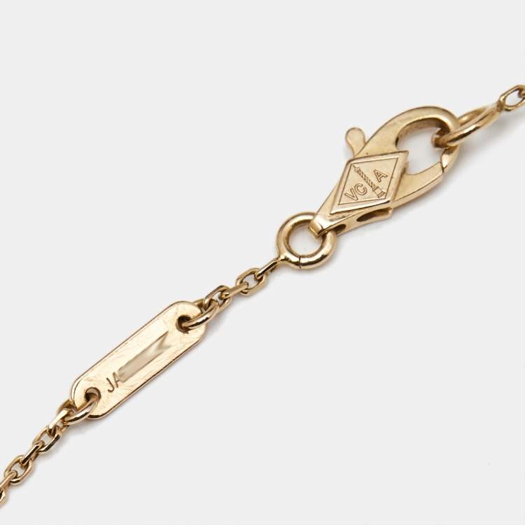 Pre Owned Van Cleef & Arpels Sweet Alhambra Carnelian Heart 18K Rose Gold Bracelet