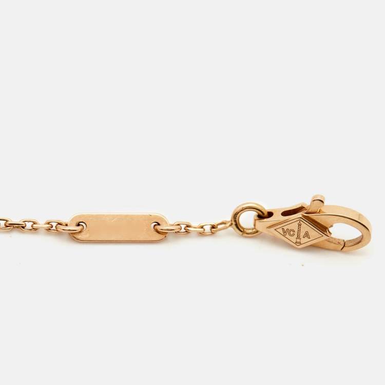 Pre Owned Van Cleef & Arpels  Sweet Alhambra Carnelian 18k Rose Gold Bracelet