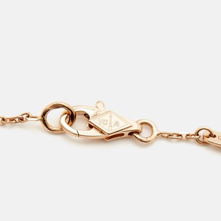 Pre Owned Van Cleef & Arpels Sweet Alhambra Hammered 18k Rose Gold Bracelet