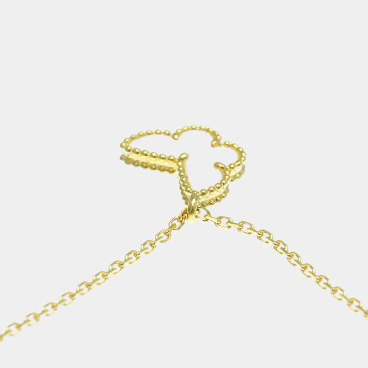 Pre Owned Van Cleef & Arpels 18K Yellow Gold Sweet Alhambra Papillon Pendant Necklace