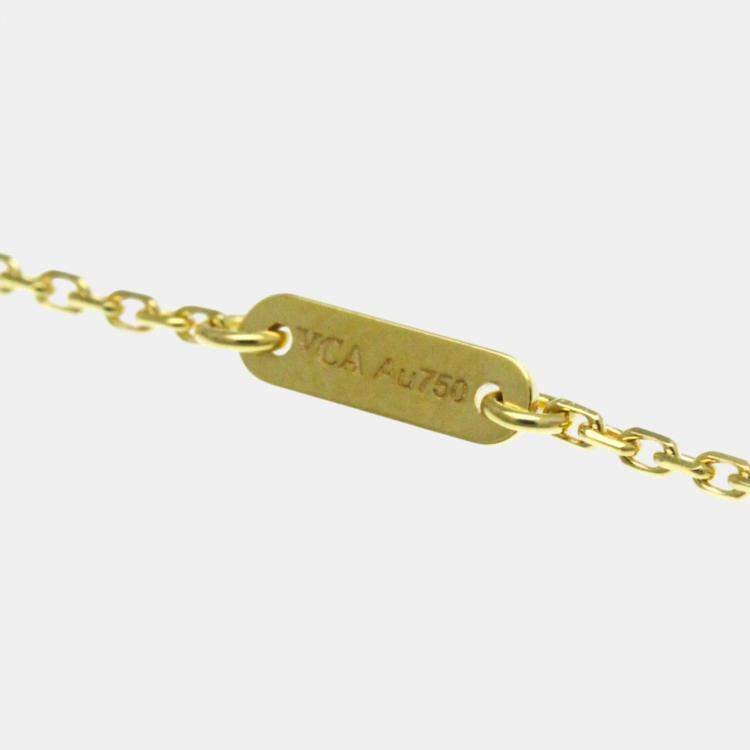Pre Owned Van Cleef & Arpels 18K Yellow Gold Sweet Alhambra Papillon Pendant Necklace
