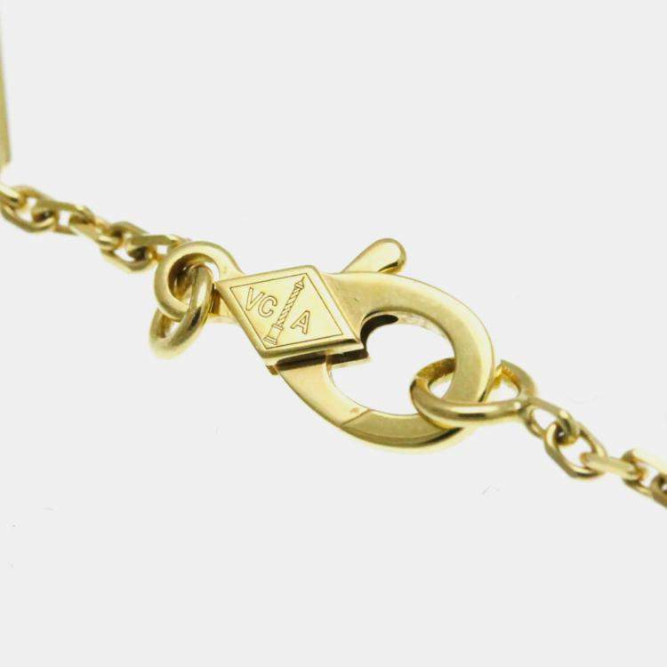 Pre Owned Van Cleef & Arpels 18K Yellow Gold Vintage Alhambra Pendant Necklace