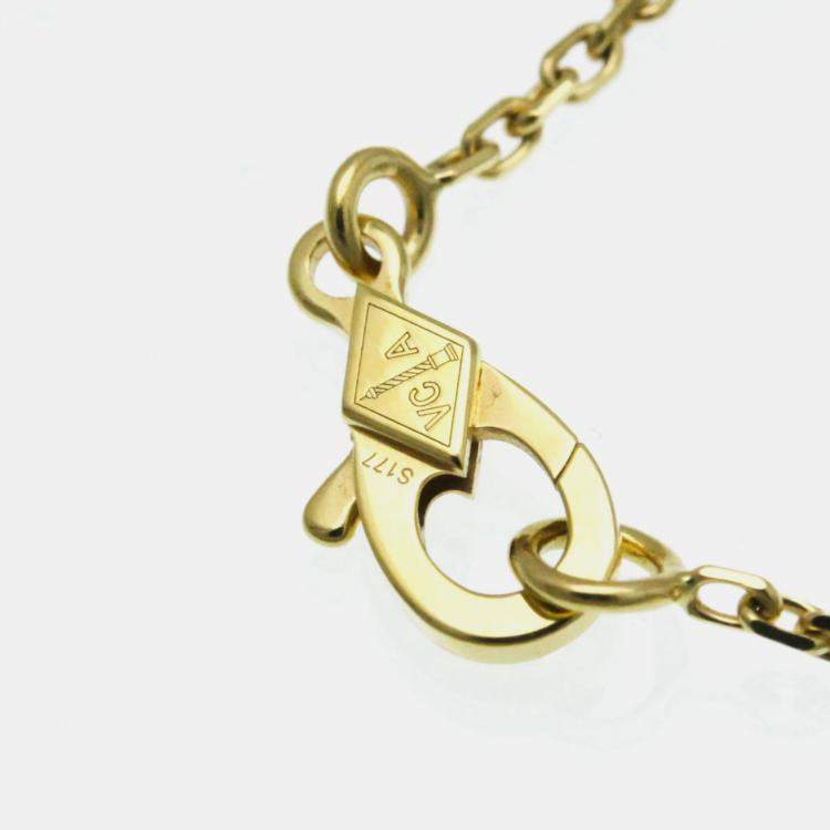 Pre Owned Van Cleef & Arpels 18K Yellow Gold Vintage Alhambra Pendant Necklace