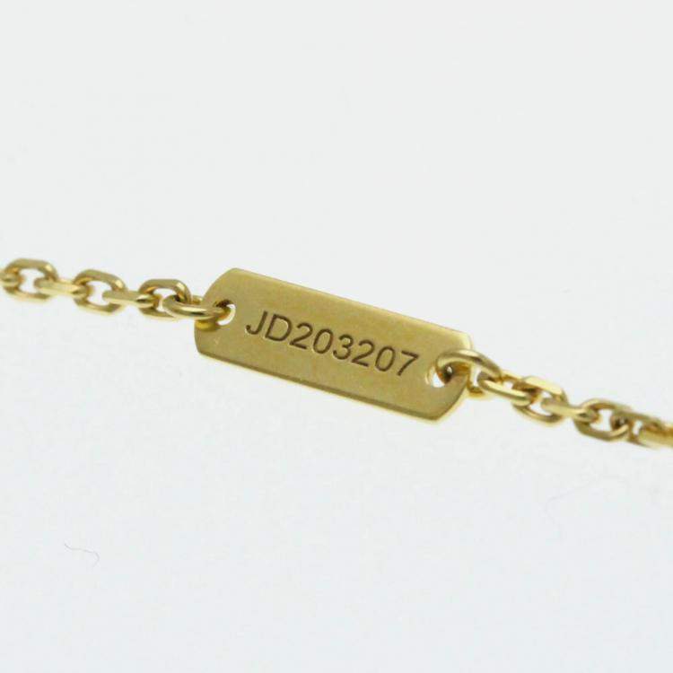 Pre Owned Van Cleef & Arpels 18K Yellow Gold Vintage Alhambra Pendant Necklace