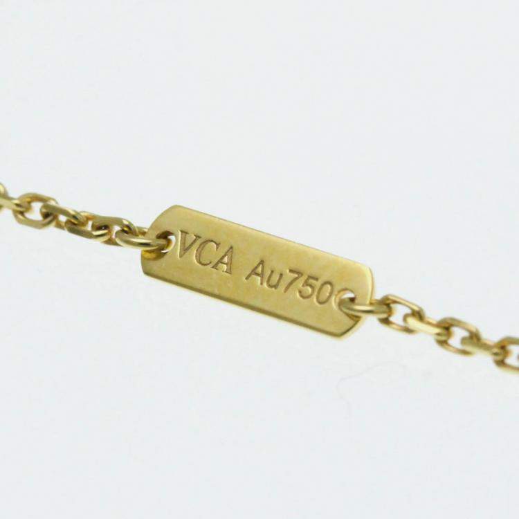 Pre Owned Van Cleef & Arpels 18K Yellow Gold Vintage Alhambra Pendant Necklace