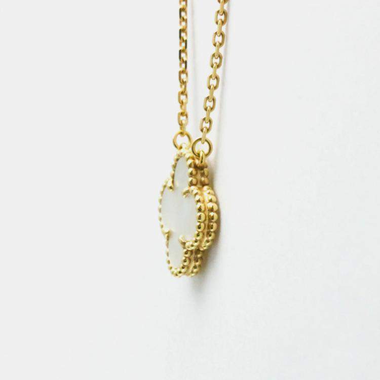 Pre Owned Van Cleef & Arpels 18K Yellow Gold Vintage Alhambra Pendant Necklace