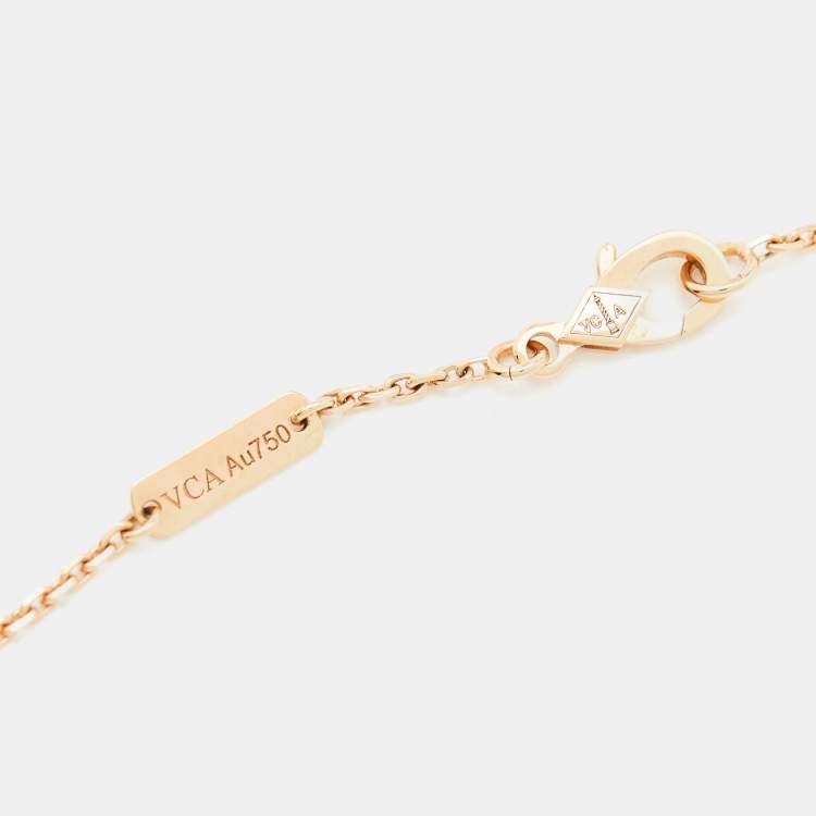 مملوكة مسبقًا Van Cleef & Arpels Lucky Spring Open Wings Ladybug Carnelian Onyx 18k Rose Gold Necklace