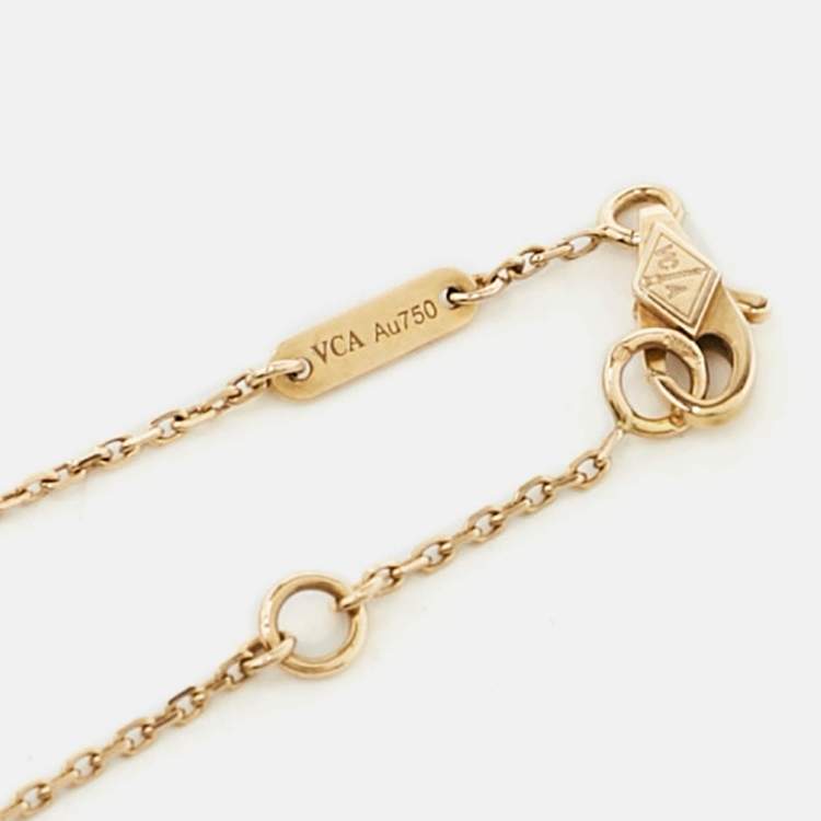 Pre Owned Van Cleef & Arpels Sweet Alhambra Hammered 18k Rose Gold Bracelet