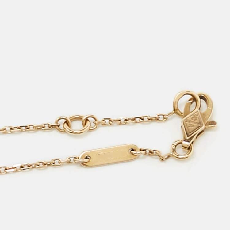 Pre Owned Van Cleef & Arpels Sweet Alhambra Hammered 18k Rose Gold Bracelet