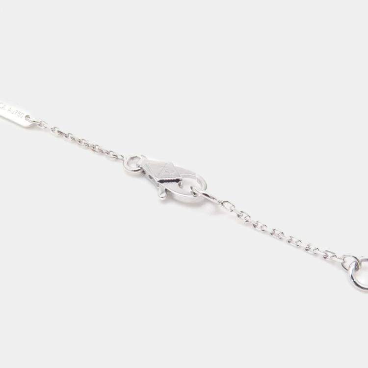 Pre Owned Van Cleef & Arpels 18K White Gold Frivole Pendant Mini Model Size Mini 