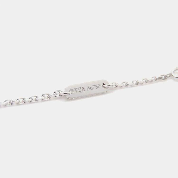 Pre Owned Van Cleef & Arpels 18K White Gold Frivole Pendant Mini Model Size Mini 