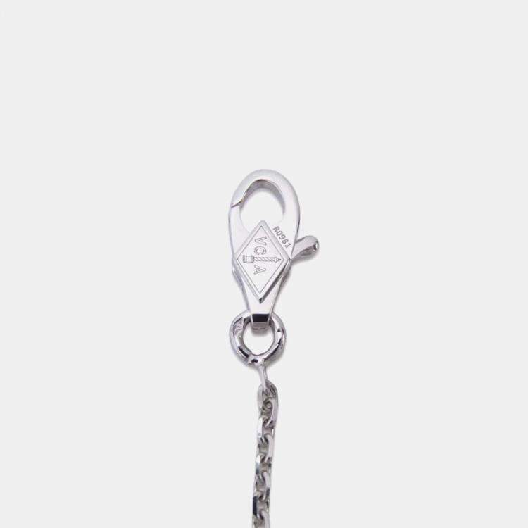 Pre Owned Van Cleef & Arpels 18K White Gold Frivole Pendant Mini Model Size Mini 
