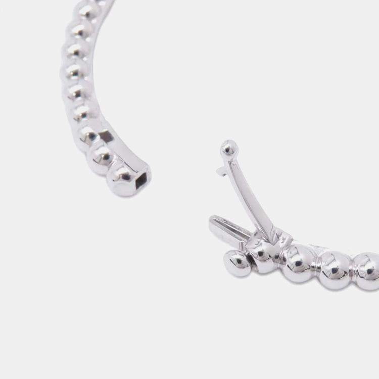 Pre Owned Van Cleef & Arpels 18K White Gold Perlee Gold Pearl Bracelet Medium  