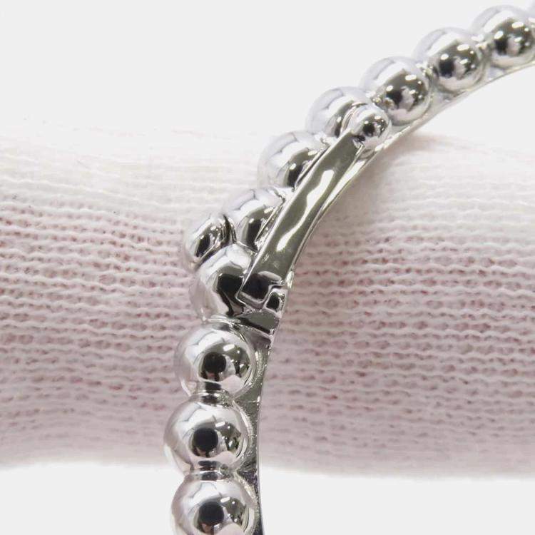 Pre Owned Van Cleef & Arpels 18K White Gold Perlee Gold Pearl Bracelet Medium  