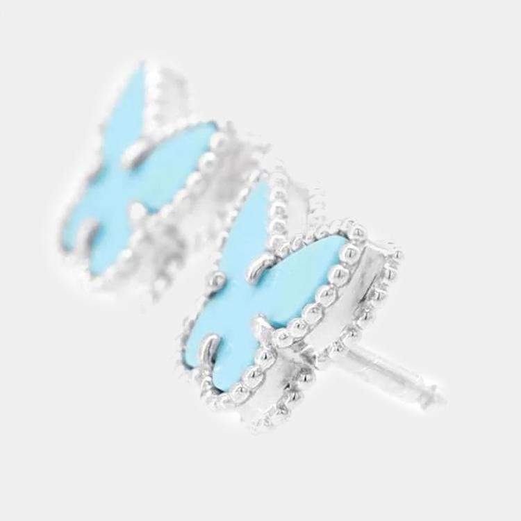 Pre Owned Van Cleef & Arpels 18K White Gold Sweet Papillon Earrings