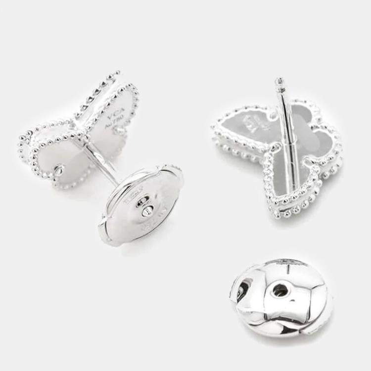 Pre Owned Van Cleef & Arpels 18K White Gold Sweet Papillon Earrings