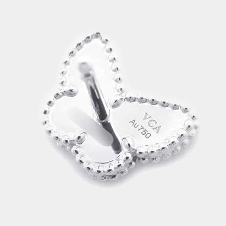 Pre Owned Van Cleef & Arpels 18K White Gold Sweet Papillon Earrings