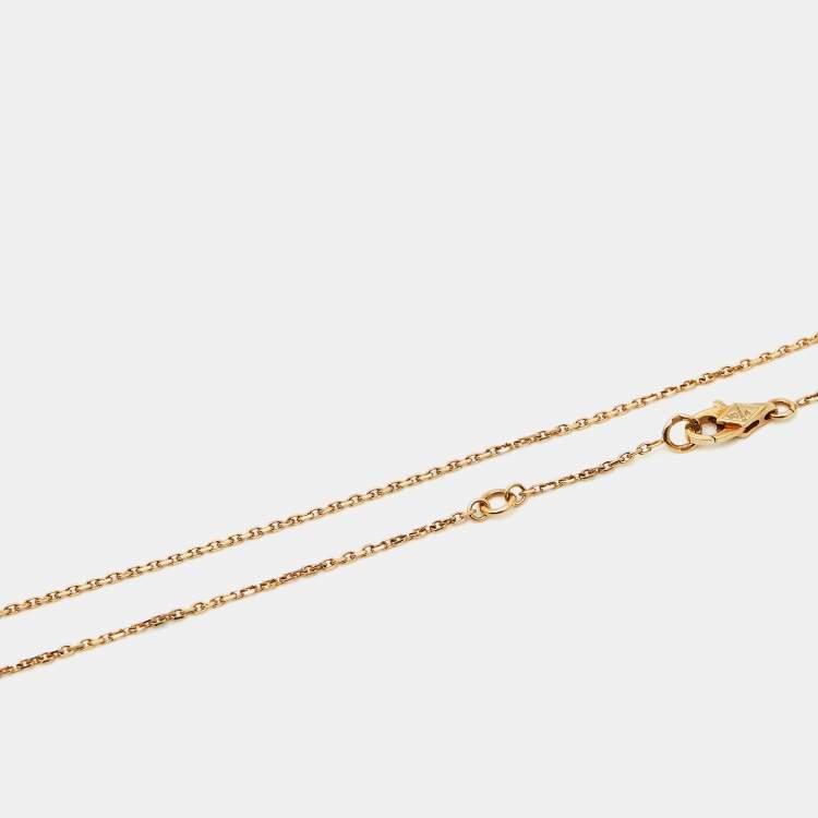Pre Owned Van Cleef & Arpels Frivole Diamond 18k Yellow Gold Mini Model Necklace