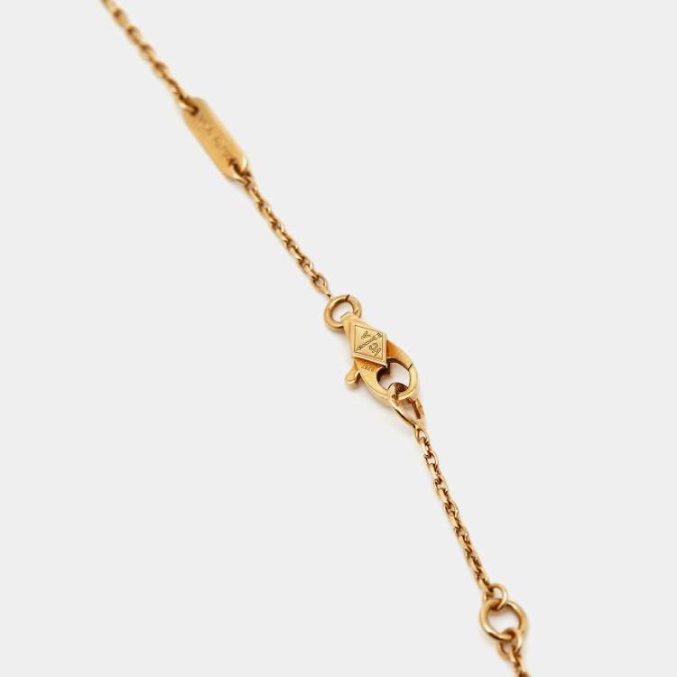 Pre Owned Van Cleef & Arpels Frivole Diamond 18k Yellow Gold Mini Model Necklace