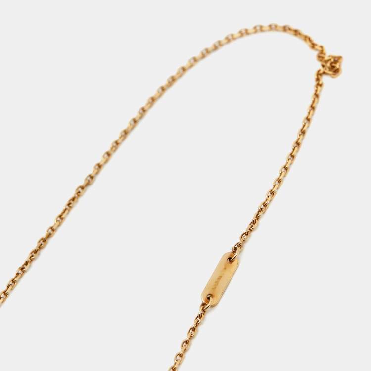 Pre Owned Van Cleef & Arpels Frivole Diamond 18k Yellow Gold Mini Model Necklace