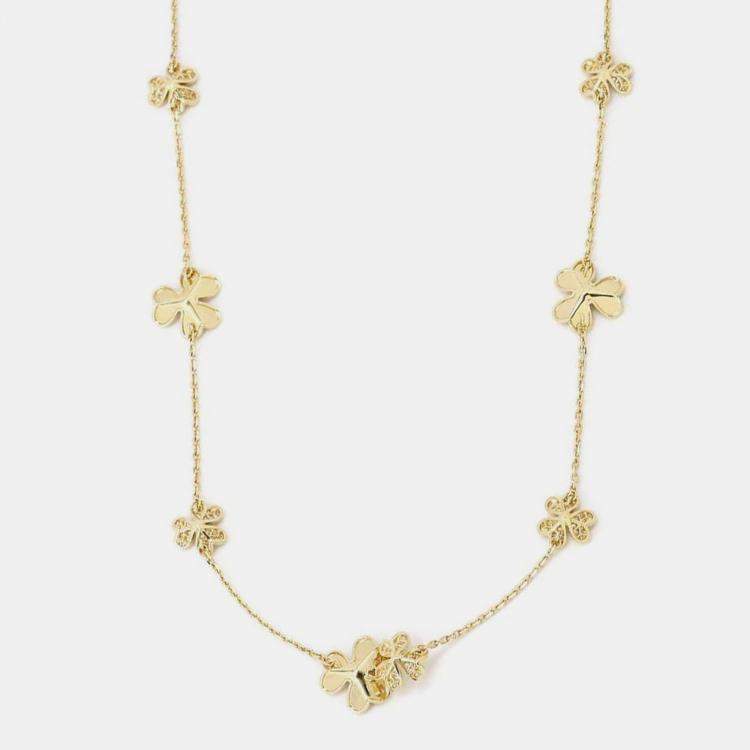 Pre Owned Van Cleef & Arpels 18K Yellow Gold and Diamond Frivole Necklace 